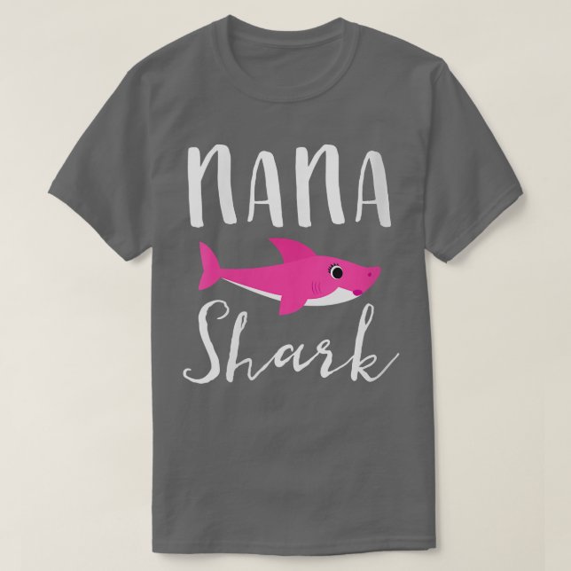 Camiseta Mulher Nana Shark Avó Avó Avó Nó Tubarão Rosa G (Frente do Design)