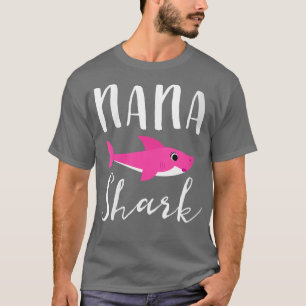 Camiseta Mulher Nana Shark Avó Avó Avó Nó Tubarão Rosa G