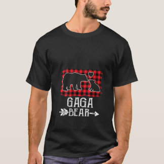 Camiseta Mulher Natal Gaga Urso Natal Xadrez Vermelho Buf
