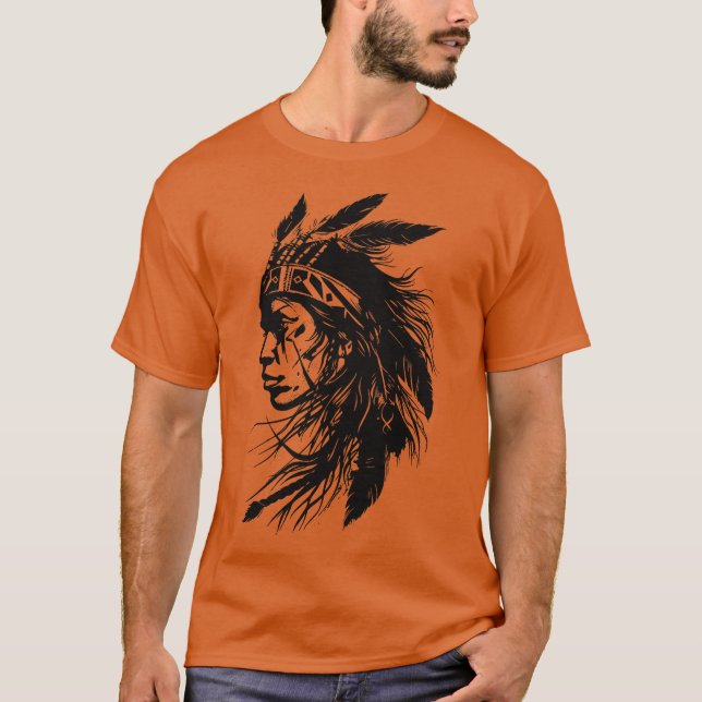Camiseta Mulher Nativa Americana (Frente)