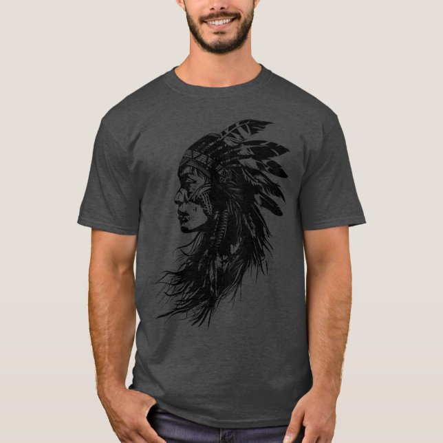 Camiseta Mulher Nativa Americana 2 (Frente)