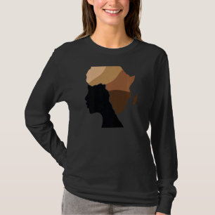 Camiseta Mulher Negra África Mapeia Cabelo Melanin Blm Pro