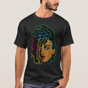 Camiseta Mulher Negra Africana Cabelo Legal História Negra