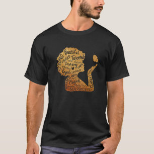 Camiseta Mulher Negra Afro-Africana Rainha Melanina Históri