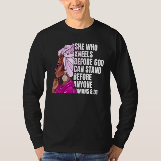 Camiseta Mulher Negra Afro-Americana Cita História Negra (Frente)
