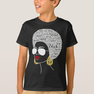 Camiseta Mulher Negra Afro-Americana do Orgulho do Mês