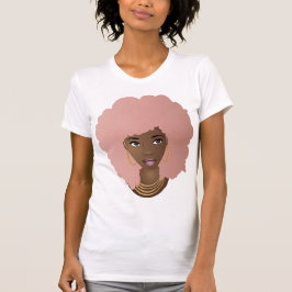 Camiseta Mulher Negra, Afro-Rosa, Bela Cabelo Natural