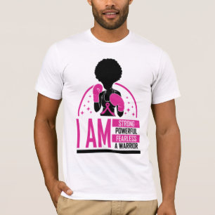 Camiseta Mulher negra cancer da mama sobrevivente da guerre