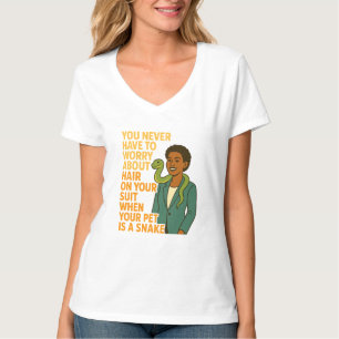 Camiseta Mulher Negra & Cobra de Estimação – Citação Engraç