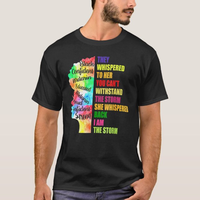 Camiseta Mulher Negra Confidente Melarin Eles Sussurram (Frente)