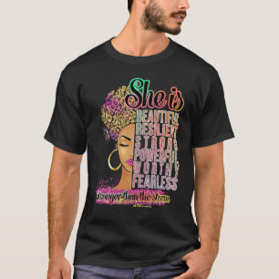 Camiseta Mulher Negra É Bela Resiliente Forte E Poderosa
