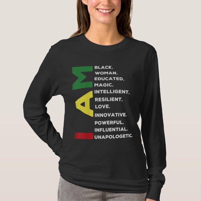 Camiseta Mulher Negra Educada e Inteligente (Frente)