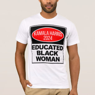 Camiseta Mulher negra educada em perigo é Kamala 2024