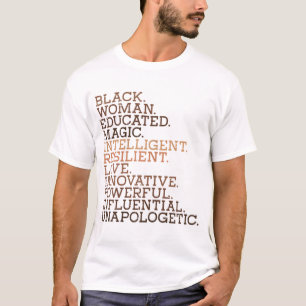 Camiseta Mulher Negra Educada Mágica BHM - História African