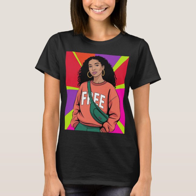 Camiseta Mulher Negra Elegante (Frente)