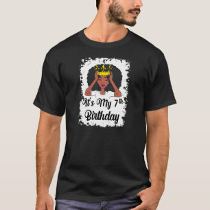 Camiseta Mulher Negra Melanina de 7 anos é minha 7 B