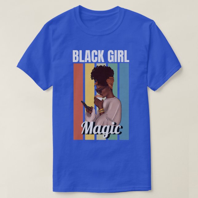 Camiseta Mulher Negra Menina Magia Melanina Menina Afro Am (Frente do Design)