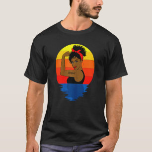 Camiseta Mulher Negra Negra Afro-Americana