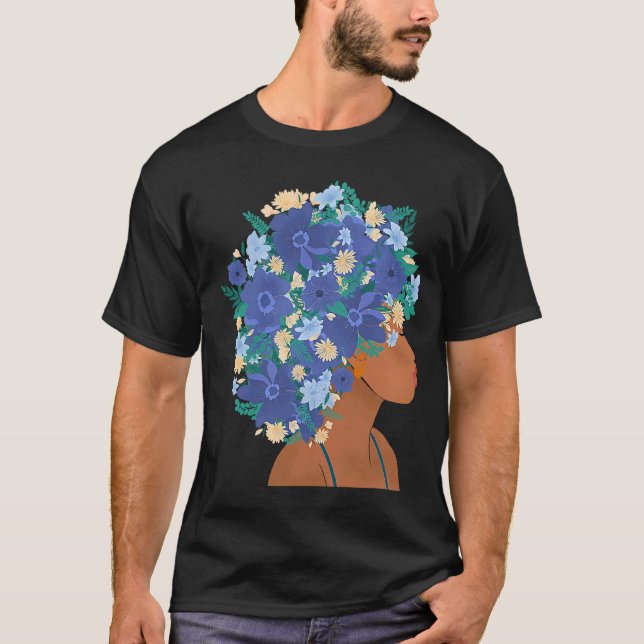 Camiseta Mulher negra negra afro mágica afro latina (Frente)