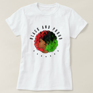 Camiseta Mulher negra pan-africana, orgulho verde vermelho 