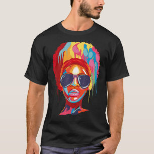 Camiseta Mulher Negra Rainha Negra Afro Melanina Derrubando