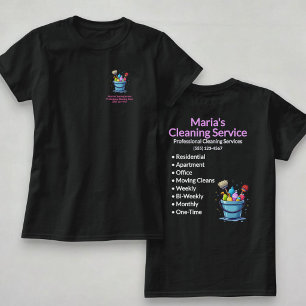 Camiseta Mulher Negra Serviço de Limpeza Profissional de Ca