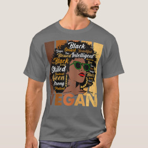 Camiseta Mulher Negra Vegans Afro Melanin Legal Negro