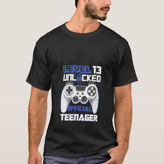 Camiseta Mulher Nível 13 Adolescente Oficial Desbloqueado 1 (Frente)