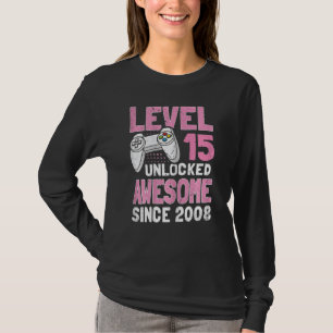 Camiseta Mulher nível 15 desbloqueada incrível desde o víde