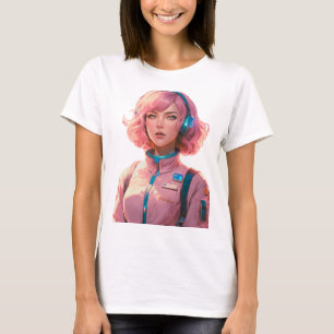 Camiseta Mulher no estilo de ficção científica