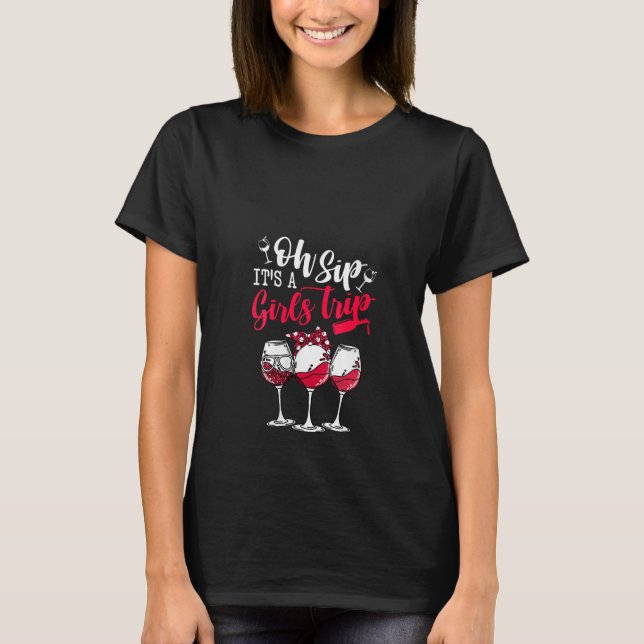 Camiseta Mulher Oh Sip É Um Vinho de Leopardo Viajante de M (Frente)