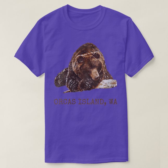 Camiseta Mulher Orcas Ilha Brown Grizzly Urso Na Neve (Frente do Design)