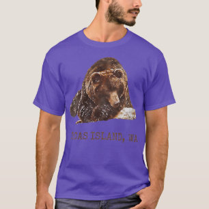 Camiseta Mulher Orcas Ilha Brown Grizzly Urso Na Neve