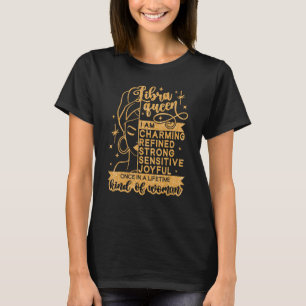 Camiseta Mulher Orgulhosa da Libra Rainha Libra Zodiac Pess