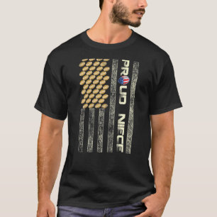 Camiseta Mulher Orgulhosa Onça-Americana Bandeira de Futebo