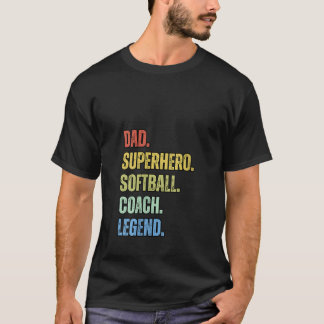 Camiseta Mulher Pai Super Herói Coach Coach Legenda de Soft