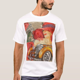 Camiseta Mulher Parisiense: Retro Torre Eiffel.