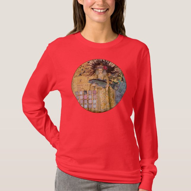 Camiseta Mulher Peixes Vintage Gótico Clássico (Frente)