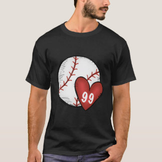 Camiseta Mulher Personalizada Baseball Mãe Número 99 Coraçã
