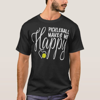 Camiseta Mulher Pickleball me deixa feliz