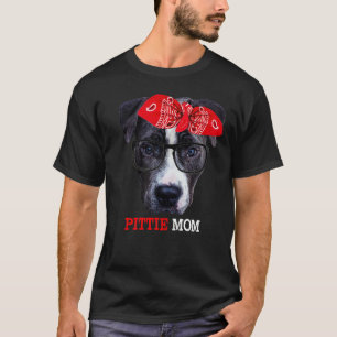 Camiseta Mulher Pittie Mãe Cachorro Pitbull Para Dia de as 