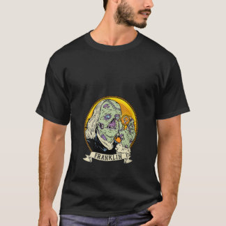 Camiseta Mulher Polkadot Dólar Zombie Ben Franklin Hodl DO