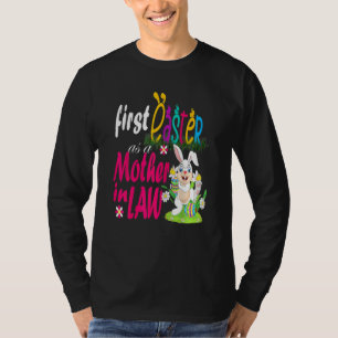 Camiseta Mulher Primeira Páscoa Como Mãe Em Direito Coelhin