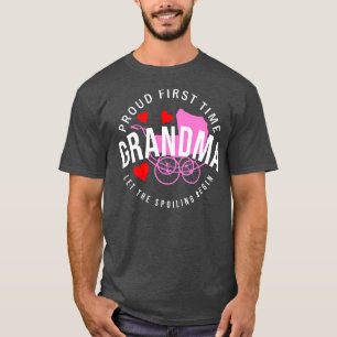 Camiseta Mulher: Primeira Vez Que Vovó Pink Stroller, Avó o