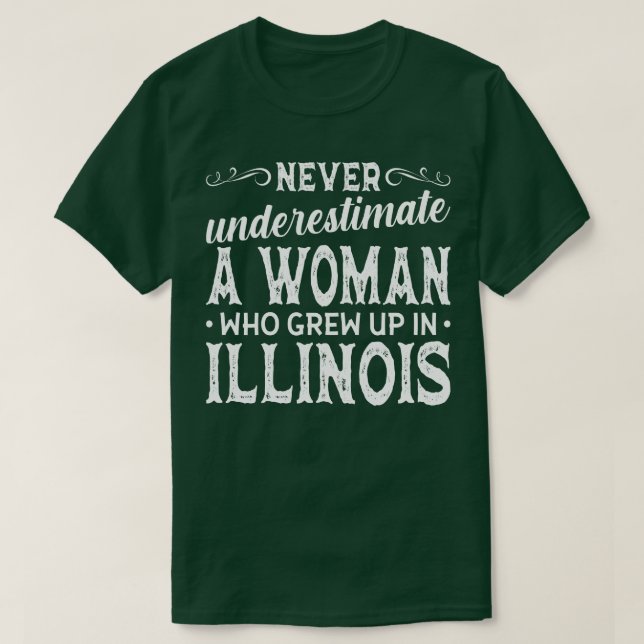 Camiseta Mulher Que Cresceu Em Illinois (Frente do Design)