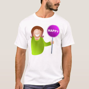 Camiseta Mulher que guardara um sinal feliz