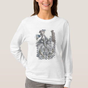 Camiseta Mulher que veste um vestido à moda com seu cabelo
