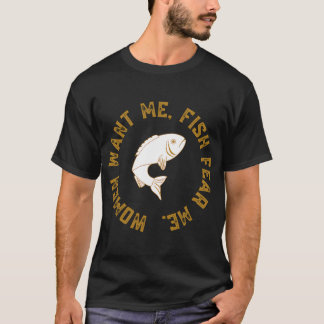 Camiseta Mulher quer peixe, eu tenho medo