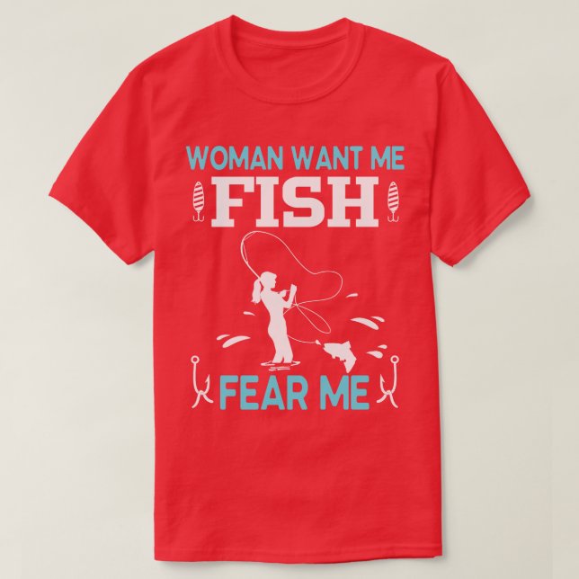 Camiseta Mulher Quer Que Eu Peixe Me Medo De Seu Garoto Gar (Frente do Design)