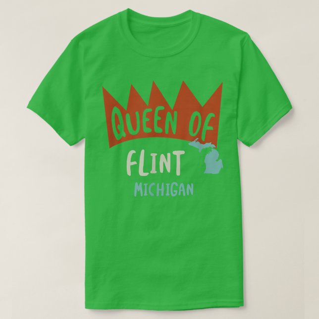 Camiseta Mulher Rainha de Flint Michigan, Meninas Engraçada (Frente do Design)